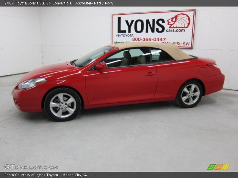 Absolutely Red / Ivory 2007 Toyota Solara SLE V6 Convertible