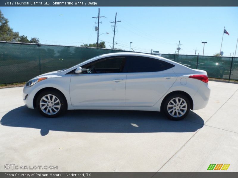 Shimmering White / Beige 2012 Hyundai Elantra GLS