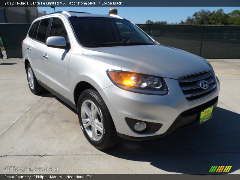 Moonstone Silver / Cocoa Black 2012 Hyundai Santa Fe Limited V6