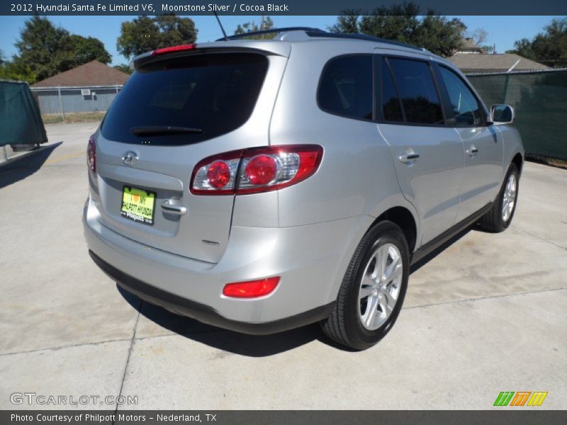 Moonstone Silver / Cocoa Black 2012 Hyundai Santa Fe Limited V6