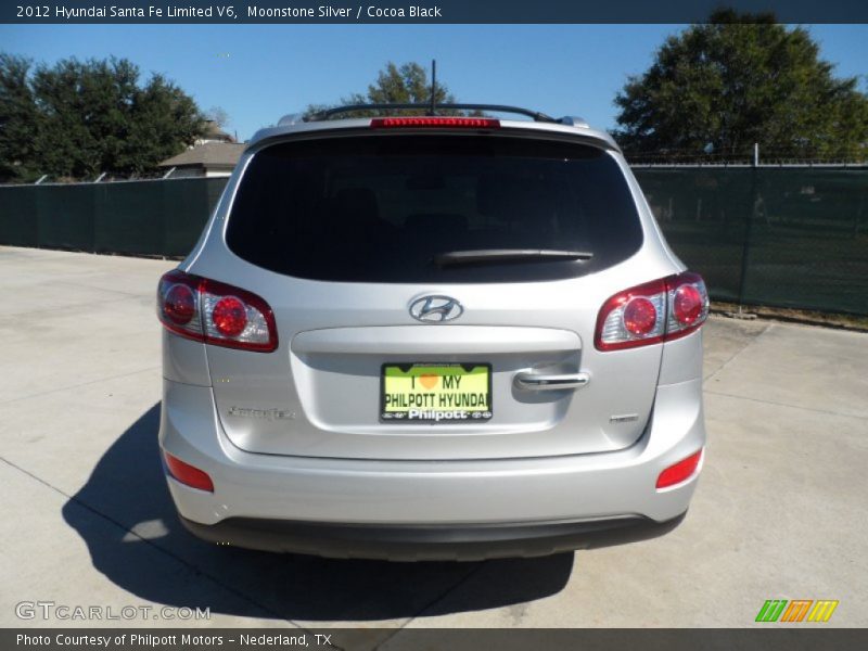 Moonstone Silver / Cocoa Black 2012 Hyundai Santa Fe Limited V6