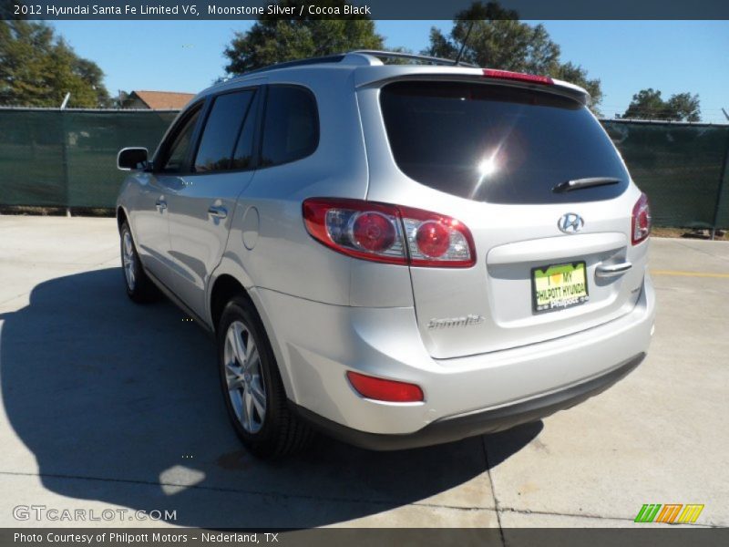 Moonstone Silver / Cocoa Black 2012 Hyundai Santa Fe Limited V6