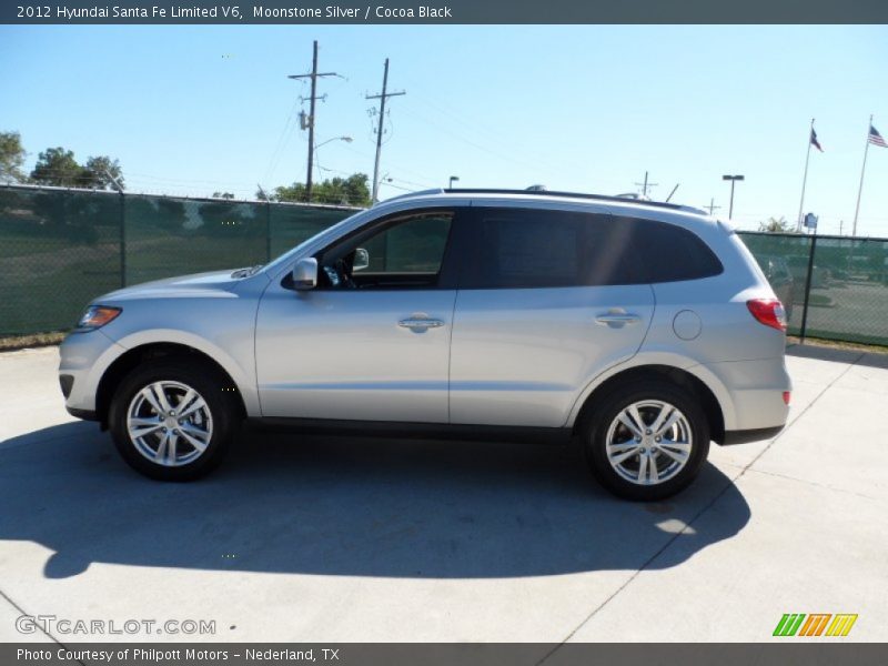 Moonstone Silver / Cocoa Black 2012 Hyundai Santa Fe Limited V6