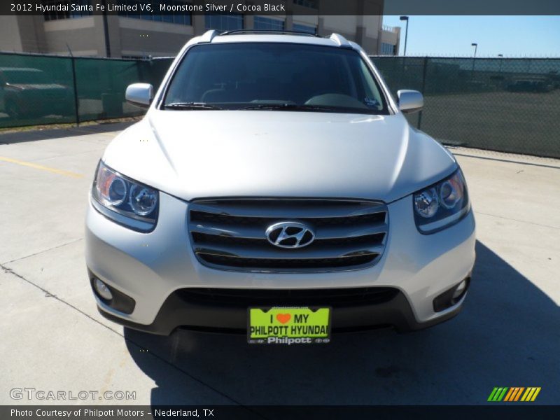 Moonstone Silver / Cocoa Black 2012 Hyundai Santa Fe Limited V6