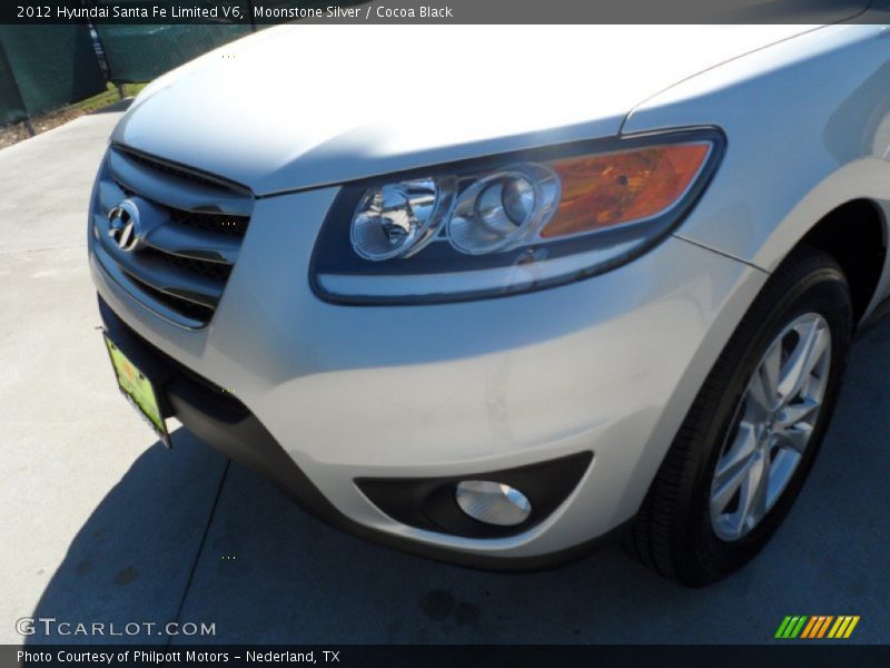 Moonstone Silver / Cocoa Black 2012 Hyundai Santa Fe Limited V6