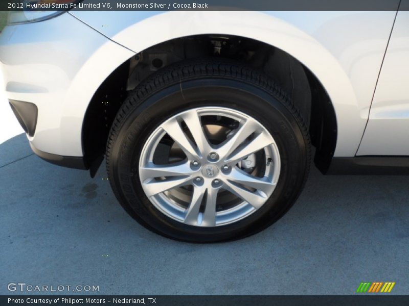 Moonstone Silver / Cocoa Black 2012 Hyundai Santa Fe Limited V6