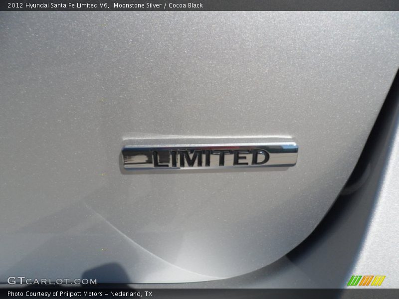 Moonstone Silver / Cocoa Black 2012 Hyundai Santa Fe Limited V6