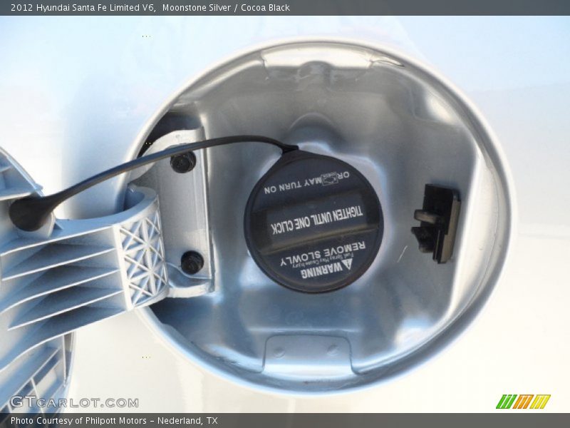 Moonstone Silver / Cocoa Black 2012 Hyundai Santa Fe Limited V6