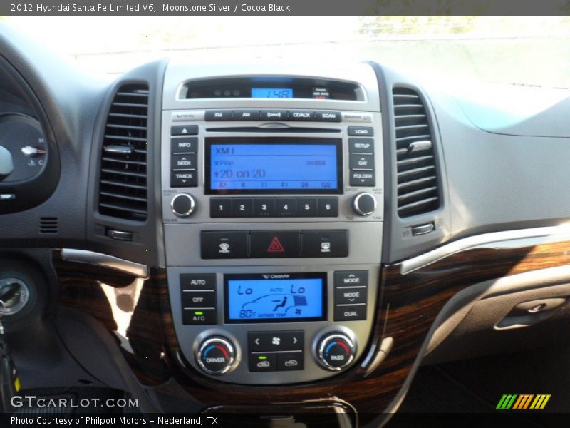 Moonstone Silver / Cocoa Black 2012 Hyundai Santa Fe Limited V6