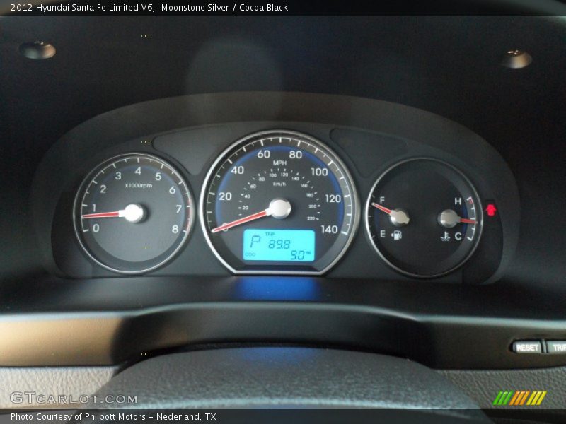 Moonstone Silver / Cocoa Black 2012 Hyundai Santa Fe Limited V6