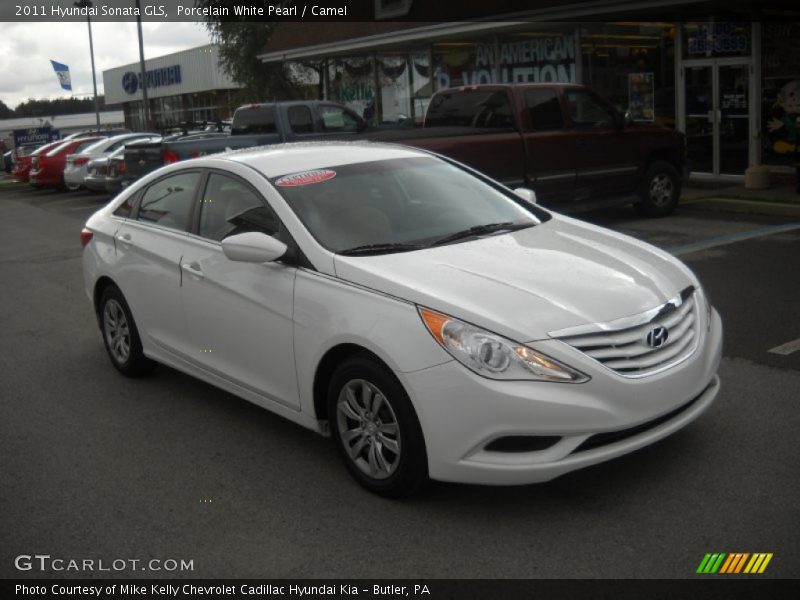 Porcelain White Pearl / Camel 2011 Hyundai Sonata GLS