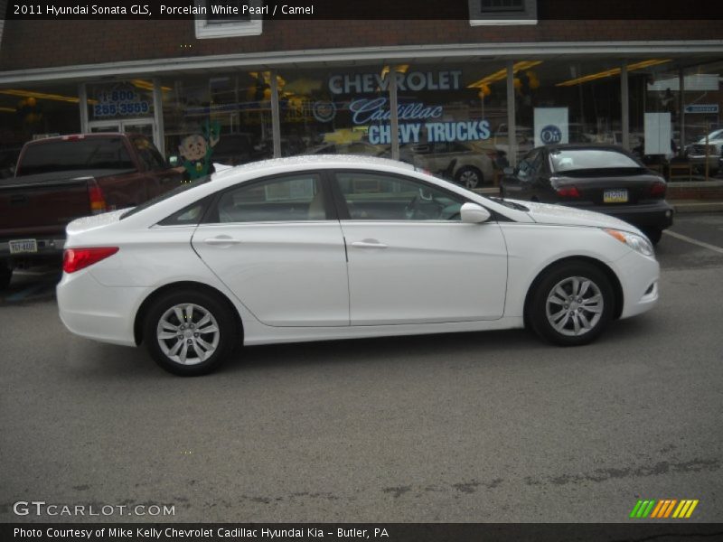 Porcelain White Pearl / Camel 2011 Hyundai Sonata GLS