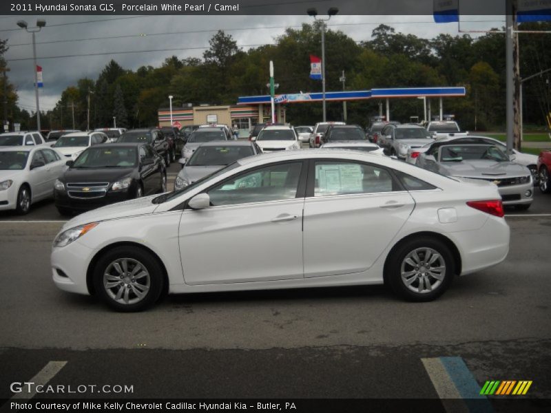 Porcelain White Pearl / Camel 2011 Hyundai Sonata GLS