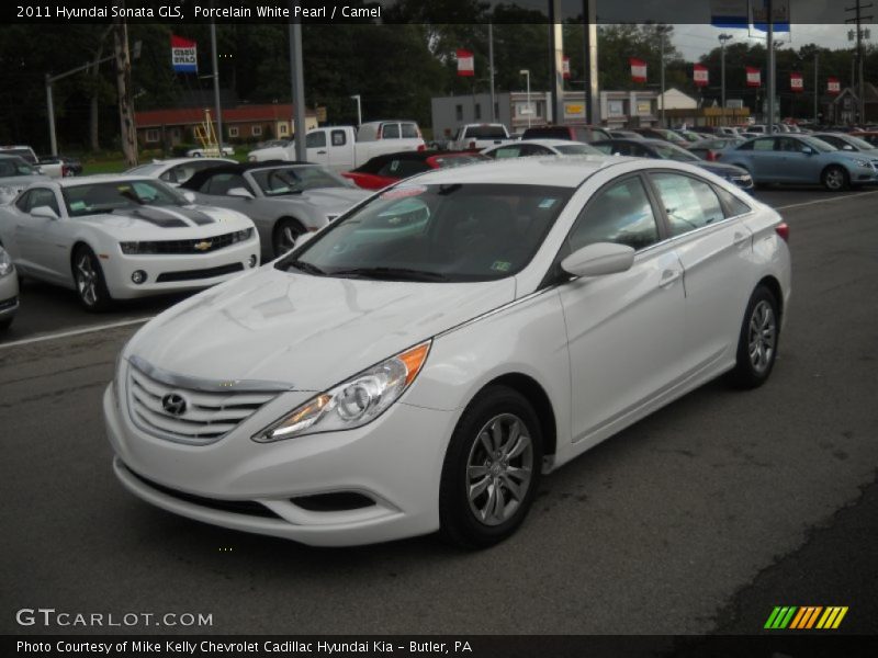 Porcelain White Pearl / Camel 2011 Hyundai Sonata GLS