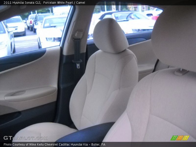 Porcelain White Pearl / Camel 2011 Hyundai Sonata GLS