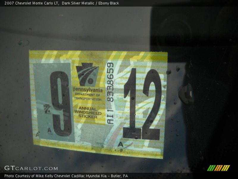 Dark Silver Metallic / Ebony Black 2007 Chevrolet Monte Carlo LT