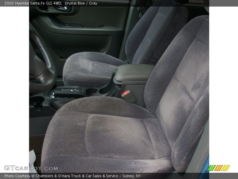 Crystal Blue / Gray 2003 Hyundai Santa Fe GLS 4WD
