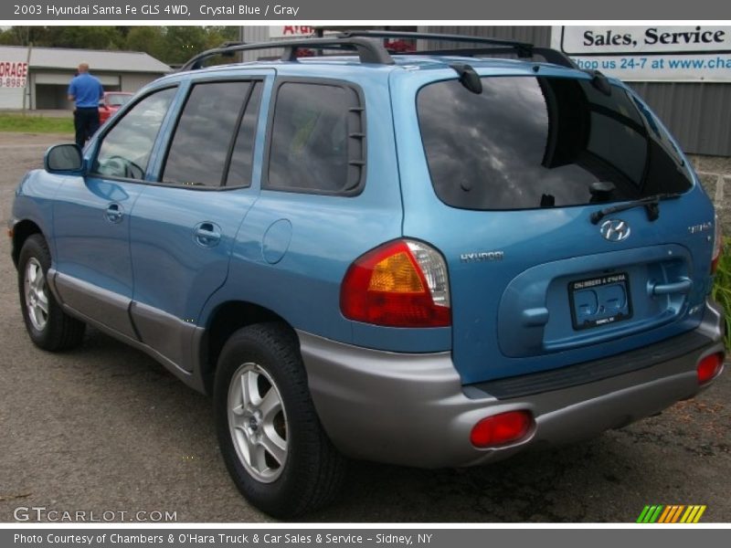 Crystal Blue / Gray 2003 Hyundai Santa Fe GLS 4WD