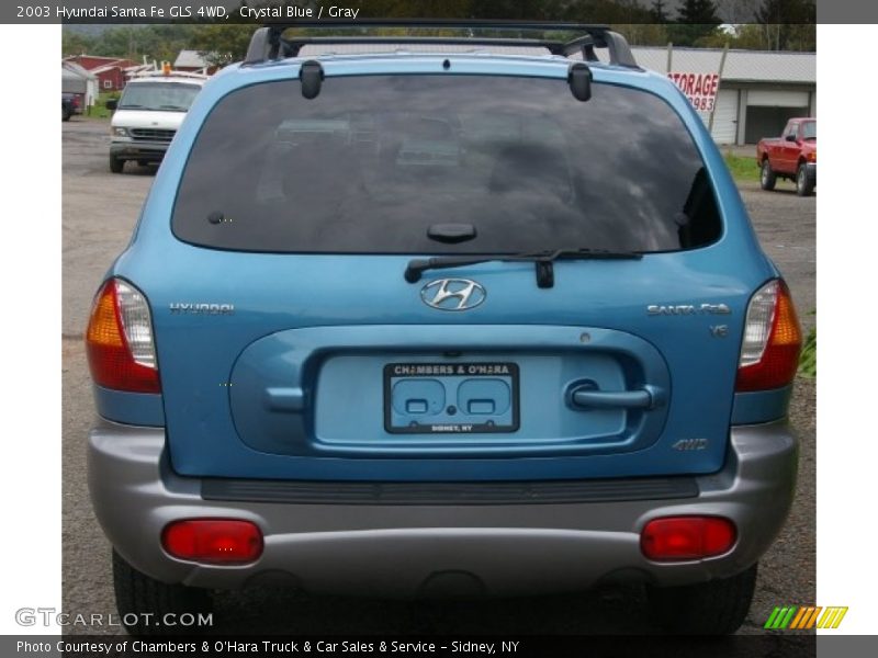 Crystal Blue / Gray 2003 Hyundai Santa Fe GLS 4WD