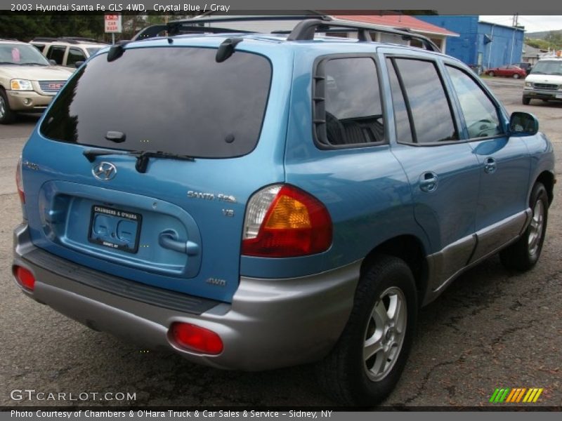 Crystal Blue / Gray 2003 Hyundai Santa Fe GLS 4WD
