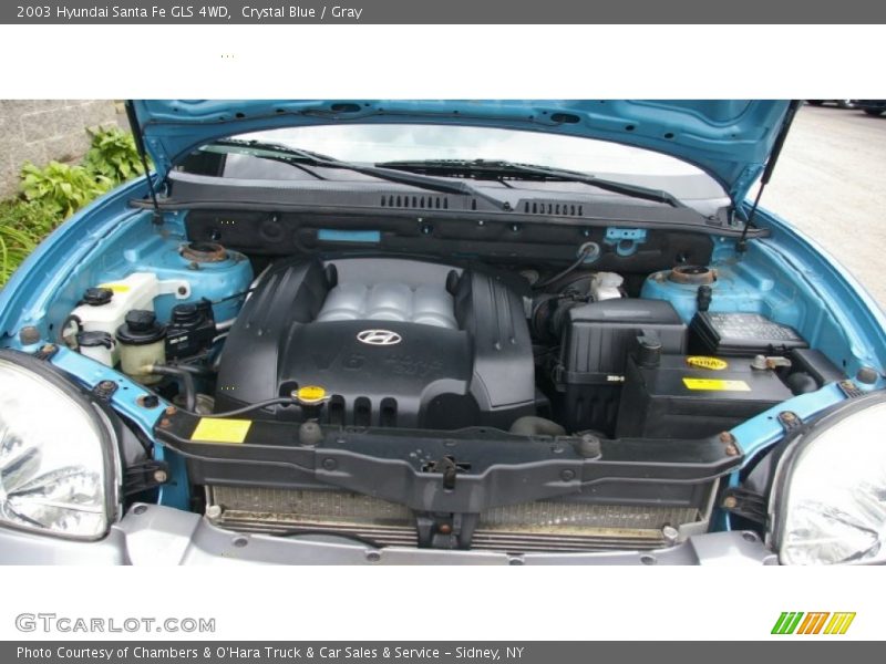 Crystal Blue / Gray 2003 Hyundai Santa Fe GLS 4WD