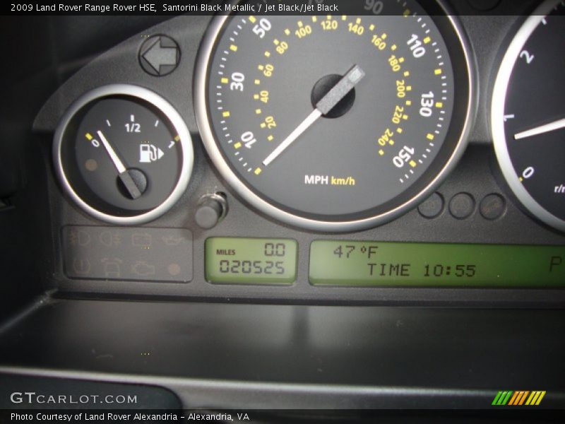 Santorini Black Metallic / Jet Black/Jet Black 2009 Land Rover Range Rover HSE