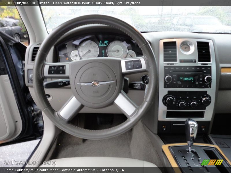 Deep Water Blue Pearl / Dark Khaki/Light Graystone 2008 Chrysler 300 Limited