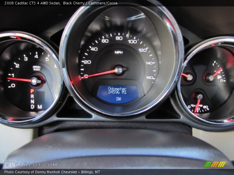 Black Cherry / Cashmere/Cocoa 2008 Cadillac CTS 4 AWD Sedan