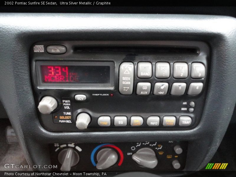 Controls of 2002 Sunfire SE Sedan