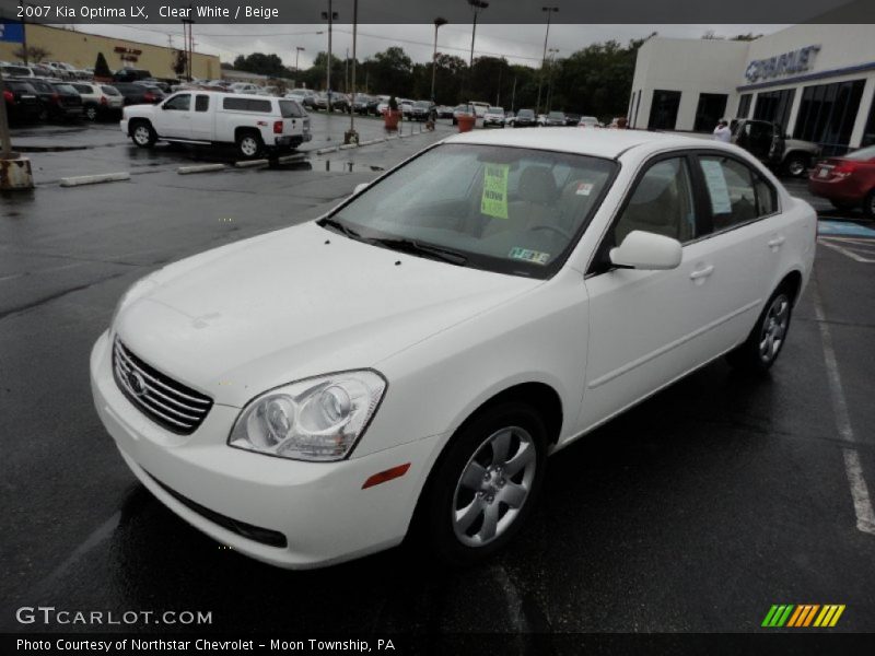 Clear White / Beige 2007 Kia Optima LX