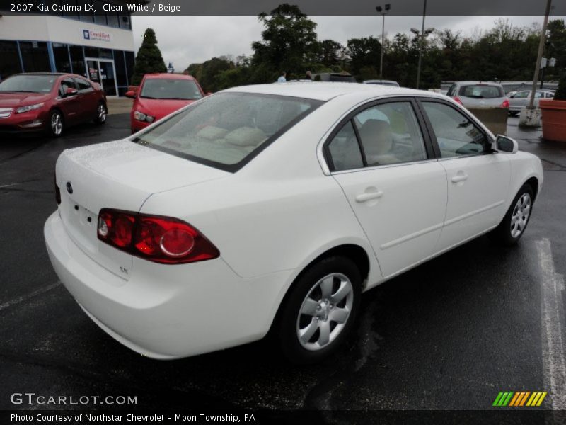 Clear White / Beige 2007 Kia Optima LX