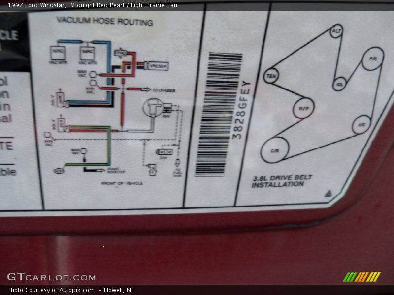 Info Tag of 1997 Windstar 