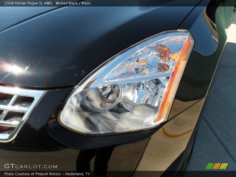 Wicked Black / Black 2008 Nissan Rogue SL AWD