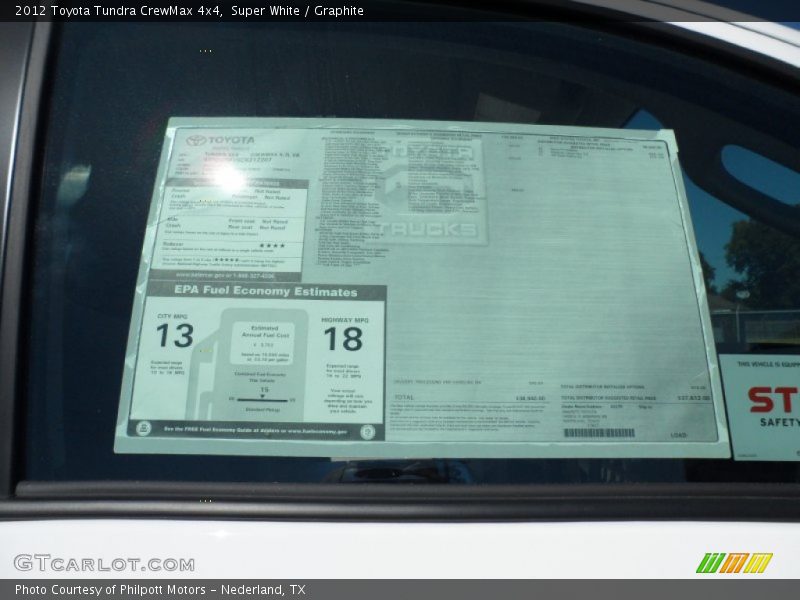 Super White / Graphite 2012 Toyota Tundra CrewMax 4x4