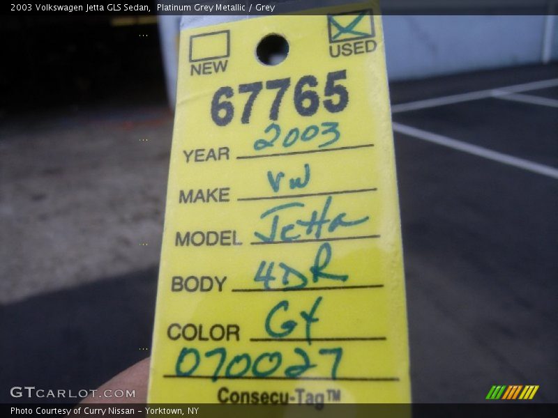 Platinum Grey Metallic / Grey 2003 Volkswagen Jetta GLS Sedan