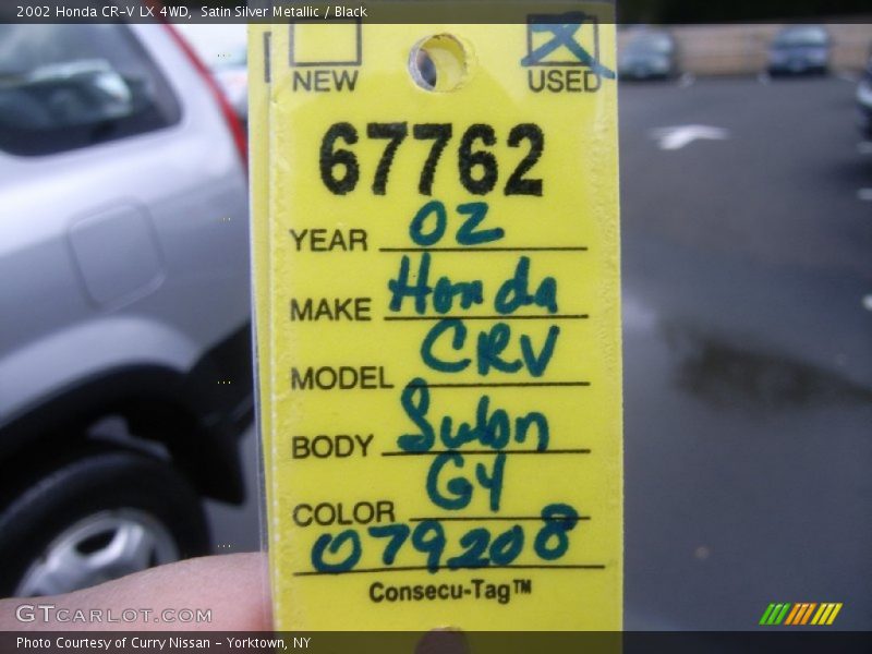 Satin Silver Metallic / Black 2002 Honda CR-V LX 4WD