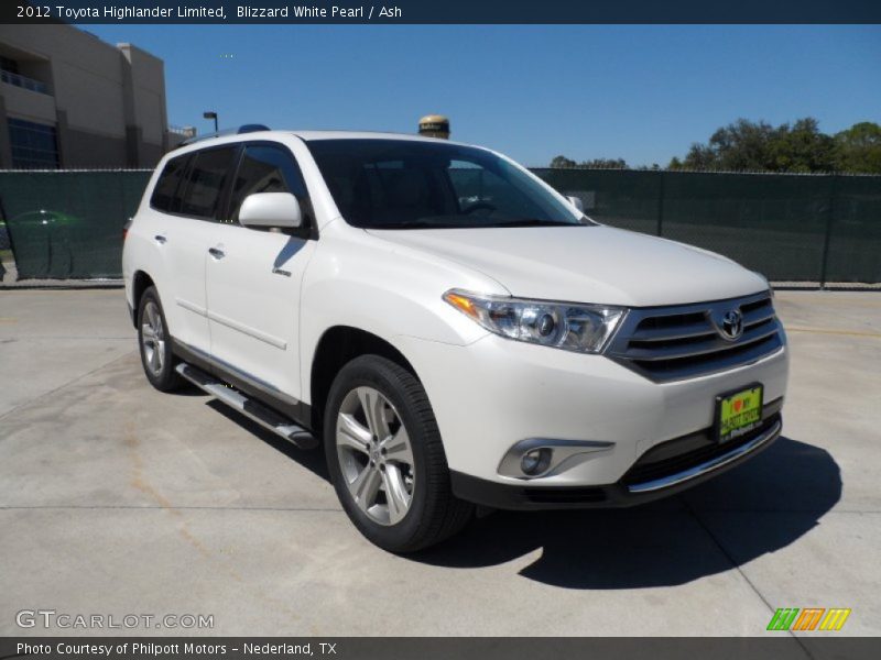 Blizzard White Pearl / Ash 2012 Toyota Highlander Limited