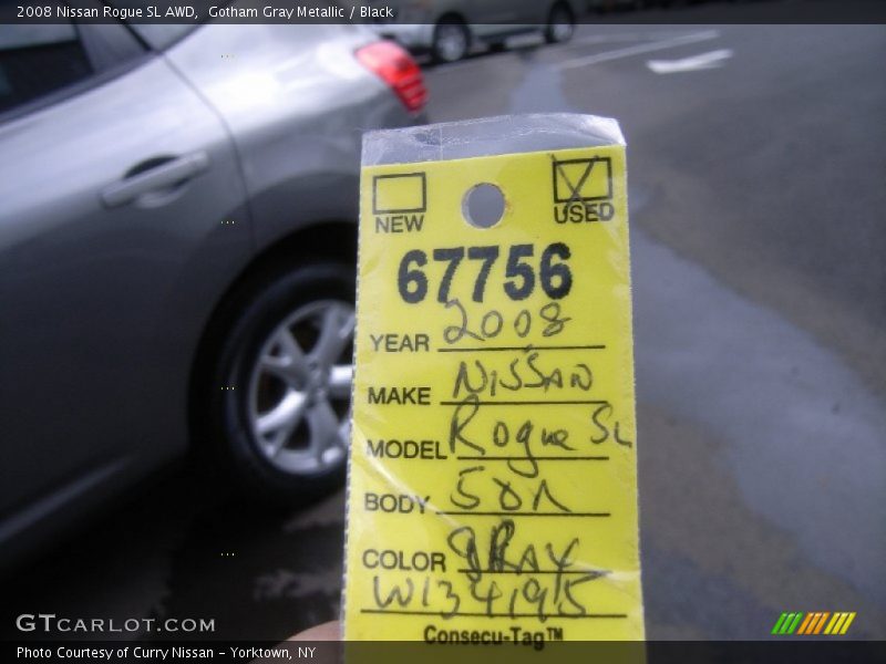 Gotham Gray Metallic / Black 2008 Nissan Rogue SL AWD