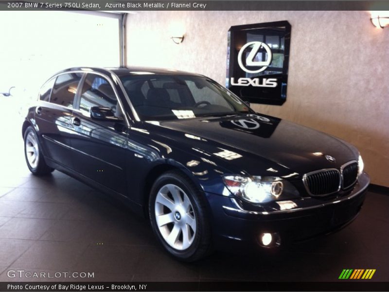 Azurite Black Metallic / Flannel Grey 2007 BMW 7 Series 750Li Sedan