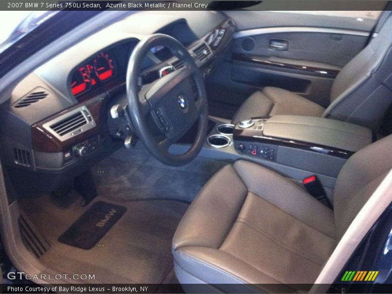 Azurite Black Metallic / Flannel Grey 2007 BMW 7 Series 750Li Sedan