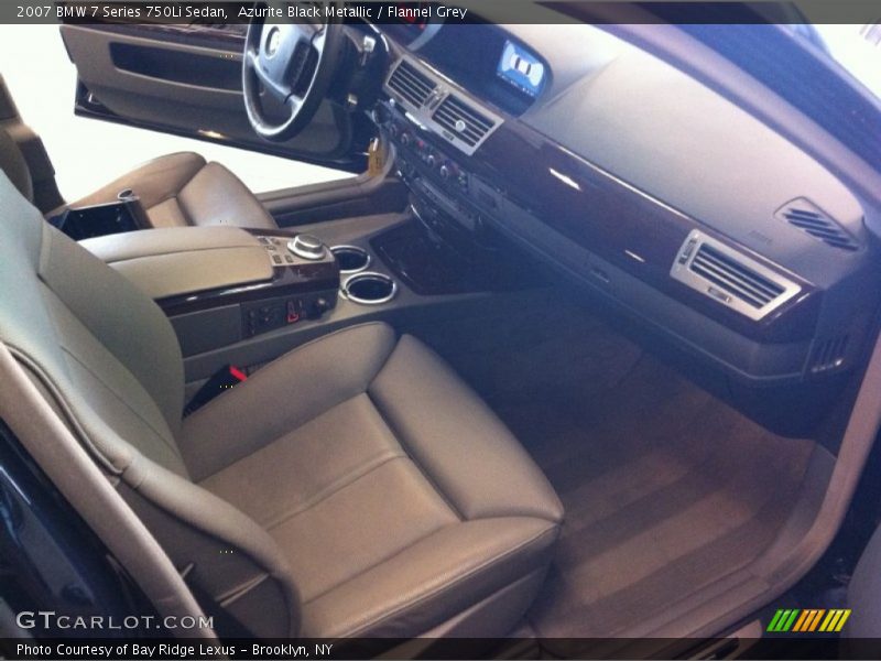 Azurite Black Metallic / Flannel Grey 2007 BMW 7 Series 750Li Sedan