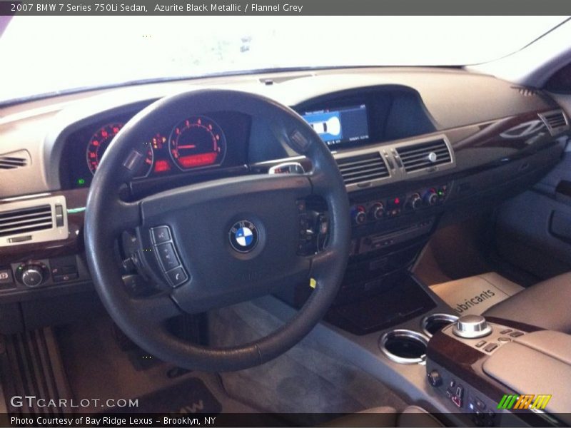 Azurite Black Metallic / Flannel Grey 2007 BMW 7 Series 750Li Sedan