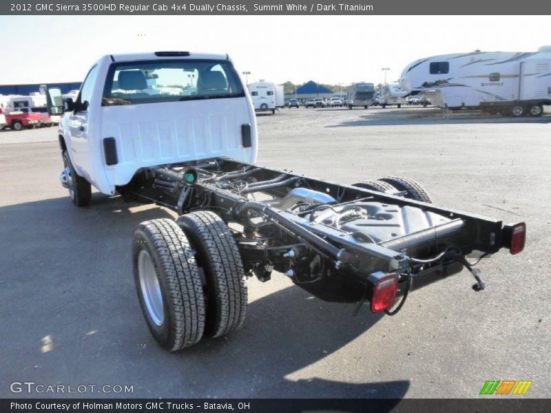 Summit White / Dark Titanium 2012 GMC Sierra 3500HD Regular Cab 4x4 Dually Chassis