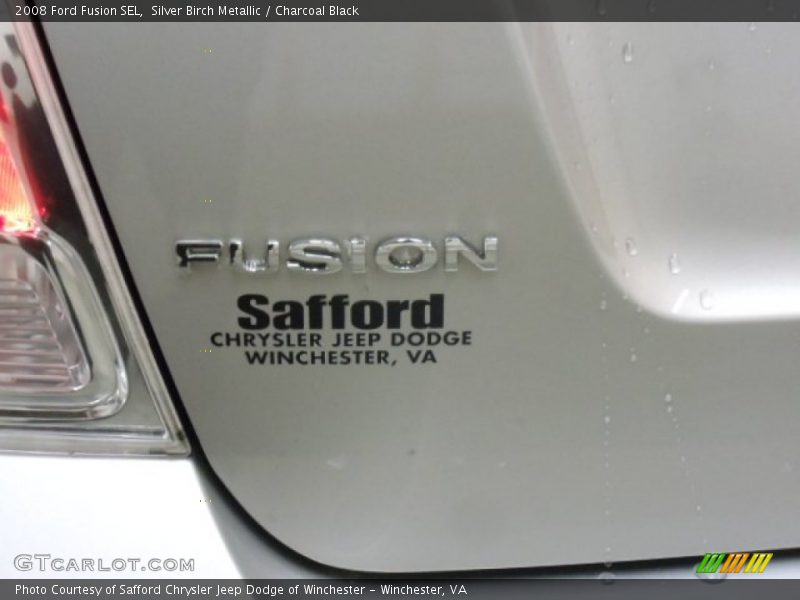 Silver Birch Metallic / Charcoal Black 2008 Ford Fusion SEL