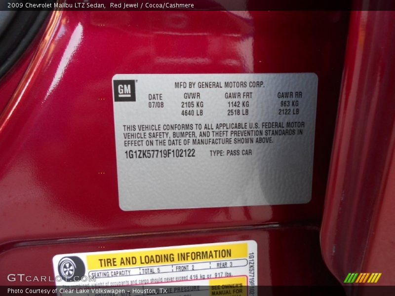 Red Jewel / Cocoa/Cashmere 2009 Chevrolet Malibu LTZ Sedan