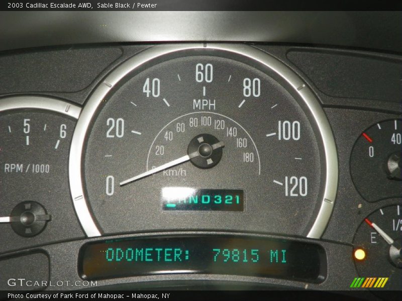 Sable Black / Pewter 2003 Cadillac Escalade AWD