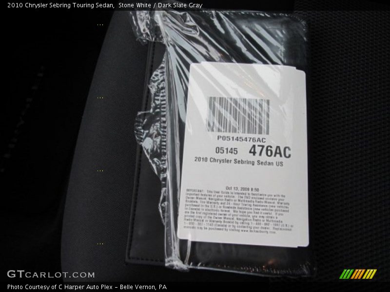 Stone White / Dark Slate Gray 2010 Chrysler Sebring Touring Sedan