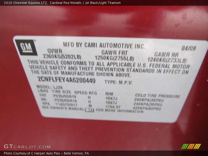 Cardinal Red Metallic / Jet Black/Light Titanium 2010 Chevrolet Equinox LTZ