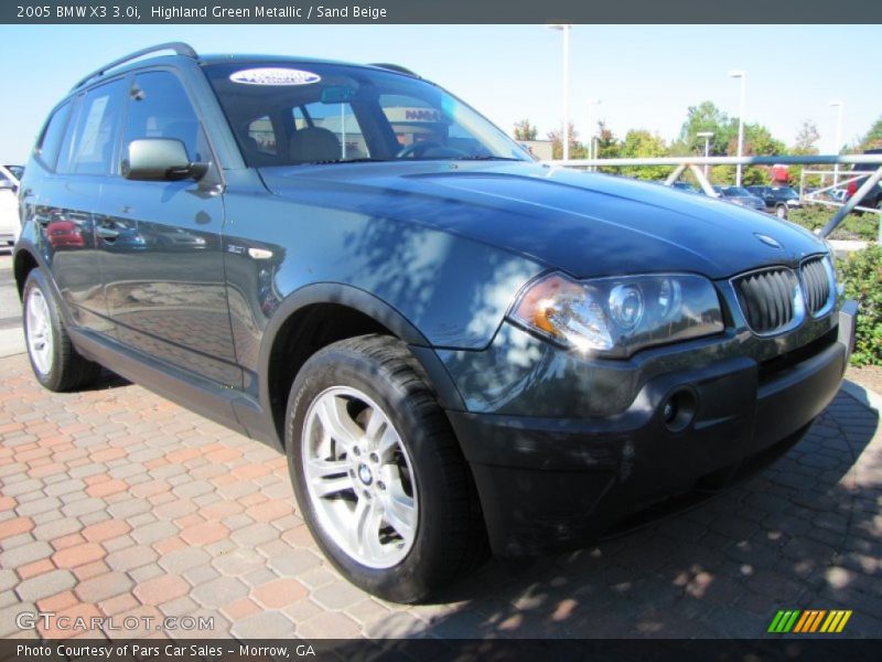 Highland Green Metallic / Sand Beige 2005 BMW X3 3.0i