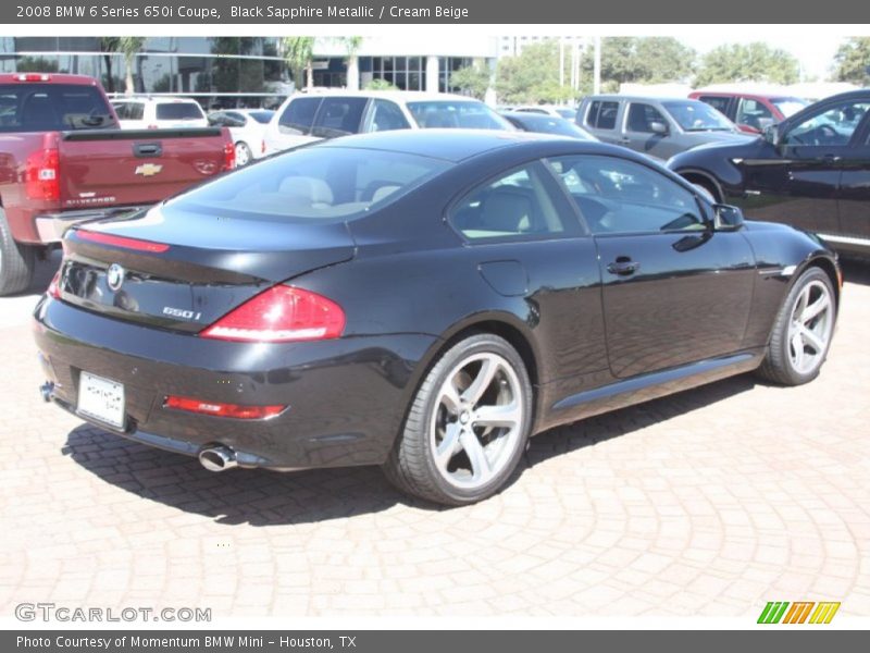 Black Sapphire Metallic / Cream Beige 2008 BMW 6 Series 650i Coupe